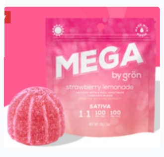 Grön - Mega - 1:1 THC:CBC - Strawberry Lemonade - 100mg